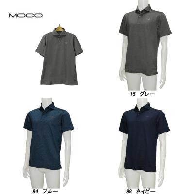 サイズ：48 MOCO モコ 21-2212910 半袖ポロシャツ カモフラ ブラック系 [240101416642] ゴルフウェア メンズ ストスト MOCO ゴルフシャツ｜メンズウエア｜ゴルフ｜スポーツ おすすめ