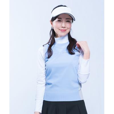 サイズ：38 LANVIN SPORT ランバン スポール  ジップベスト  グリーン系 [240101431022] ゴルフウェア レディース ストスト LANVIN SPORT ゴルフ レディースベスト｜レディースウエア