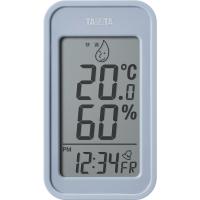 デジタル温湿度計 ブルーグレー TT589BL | 24-0287-097日用品 デジタル 温度計 湿度計 時計 日付表示機能付き 乾電池式 見やすいデジタル表示デザイン | DE(desir de vivre)