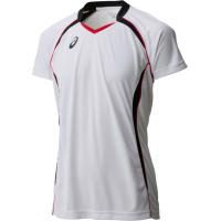 asics アシックス GAMESHIRTSHS ホワイトxブラツク 140 XW1316 190 | スポーツ バレーボール バレー ゲームシャツ 半袖 トップス 男女兼用 | DE(desir de vivre)