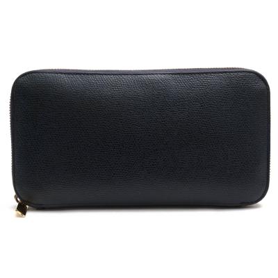 は*な様 Valextra ヴァッエクストラ　ネイビー レザー ジッパー式 長財 ヴァレクストラ 財布（Valextra／ファッション）（色：ネイビー系）の