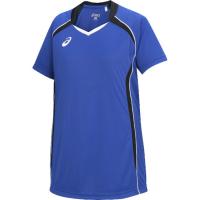 asics アシックス GAMESHIRTSHS ブルーxブラツク O XW1316 4590 | スポーツ バレーボール バレー ゲームシャツ 半袖 トップス 男女兼用 | desir de vivre-zacca