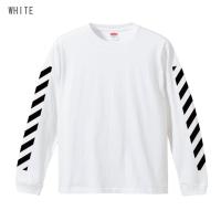 ボーダー 袖プリント 1.6インチリブ トップス カットソー 長袖 メンズ