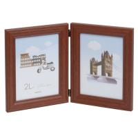 ナカバヤシ　木製ツインフレーム／２Ｌ判タテ型／ブラウン　フ-TWSW-301-BR | トキワダイレクト ヤフー店