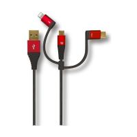 エアージェイ プレミアム3in1 USB充電ケーブル 2M RD UKJ-PLMC200 RD | DIY FACTORY ONLINE SHOP