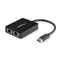 STARTEC.COM社 LANアダプター/USB 3.0/2x RJ45/10/100/1000 Mbps/ブラック USB32000SPT | DIY FACTORY ONLINE SHOP