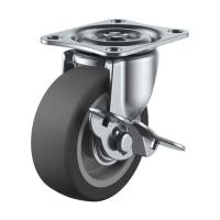 ユーエイ Gシリーズ エラストマーキャスター自在 ペダル式シングルストッパー付き 車輪径38mm?取付高50mm?車輪幅17mm?取付座46×38 G-38ELS 1個 | DIY FACTORY ONLINE SHOP