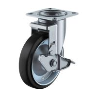 ユーエイ RJ2-S型キャスター 自在車プレート式(ストッパー付) 径100mm ゴム車輪(鋼板ホイル) RJ2-100WPS 1個 | DIY FACTORY ONLINE SHOP