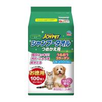 ペット シャンプータオル アース・ペット JOYPET シャンプータオル 詰替 100枚 大容量 ボディ 消臭 なめても安心 シート | PET THREE Yahoo!店