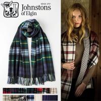 ジョンストンズ カシミア ストール 大判 マフラー メンズ レディース Johnstons wa000056 チェック柄 スカーフ 正規品 送料無料 