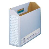 プラス　ボックスファイル・エコノミータイプ　〈再生紙段ボール製〉　１０冊パック（ブルー） | どっとカエールプラスワン