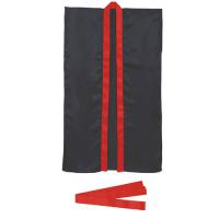 アーテック　サテンロングハッピＬ（ハチマキ赤付）　運動会　体育祭　衣装　お祭り（黒（襟赤）） | どっとカエールプラスワン