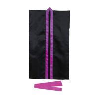 アーテック　サテンロングハッピ　Ｊハチマキ付　運動会　体育祭　衣装　お祭り（黒（紫襟）） | どっとカエールプラスワン