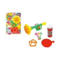 フラワートランペットシャボン玉 しゃぼん玉 吹き具を変えて色々遊べる ピーピーと音が鳴る シャボン液付き おもちゃ 知育玩具 