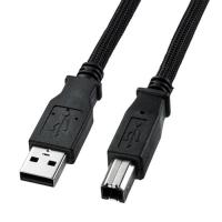 ナイロンメッシュ USB2.0 ケーブル 1.5m データ転送 コード 配線 周辺機器 ブラック サンワサプライ KU20-NM15K | スマホカバー専門店 ドレスマ