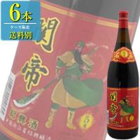 日和商事 関帝陳年 5年 紹興酒 赤ラベル 1.8L瓶 x 6本ケース販売 (紹興酒) (中国酒) | ドリンクキング