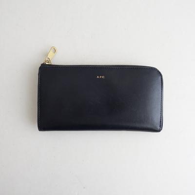 A.P.C. アーペーセー　長財布　ロングウォレット　ブラックレザー 国内発送◇A.P.C. 長財布◇ロングウォレットapcアーペーセー