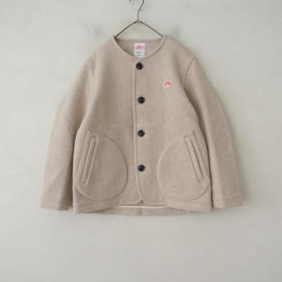 danton ダントン ウールモッサ ノーカラー ジャケット（レディース