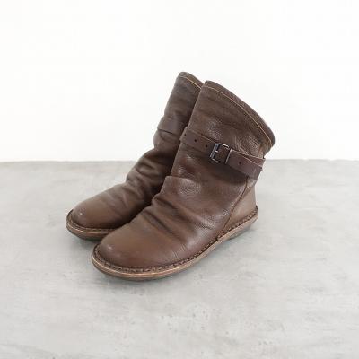 美品■trippen トリッペン【24.0】BOMB ボム ショートブーツ 茶 trippen BOMB ボム / トリッペン 牛革 シボ革 シュリンクレザー