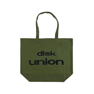 diskunion 本革　トートバッグ　レコードバッグ　ディスクユニオン diskunion レコードトート 四角ロゴ (ナチュラル×ブラック)/TOTE