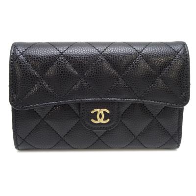 CHANEL 財布 三つ折り マトラッセキャビアスキンのおすすめ人気