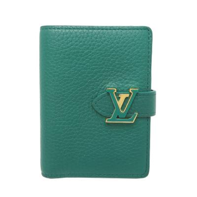 【美品】ルイヴィトン 2つ折財布 札入れ 緑 グリーン ビエ6 カルトクレディ LOUIS VUITTON レディース二つ折り財布（色：グリーン系）｜財布