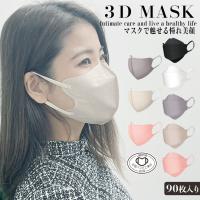 マスク 3dマスク 不織布 立体マスク 小顔 バイカラー 30枚x3箱 90枚 血色マスク カラー くちばし 普通 小さめ カケンテスト 全国マスク工業会会員 花粉症対策 | TRINITY COSME.