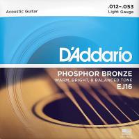 D'Addario EJ16 Light 012-053 Phosphor Bronze ダダリオ アコギ弦 | ギターパーツの店・ダブルトラブル