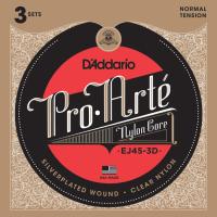 3セットパック D'Addario EJ45-3D Pro Arte Nylon Silver/Clear Normal ダダリオ クラシック弦 | ギターパーツの店・ダブルトラブル