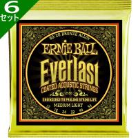 6セット Ernie Ball #2556 Everlast Coated Medium Light 012-054 80/20 Bronze アーニーボール コーティング弦 アコギ弦 | ギターパーツの店・ダブルトラブル