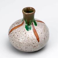花瓶 一輪挿し 陶器 パカ 直径8×高さ8cm （ フラワーベース インテリア 