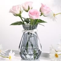 SwPotato 花瓶 おしゃれ 一輪挿しガラスフラワーベース ガラス製 花器 透明 ミニ花器 高さ15CM、 小さな口 | デイリーマルシェ ヤフー店