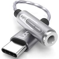 （DAC 32bit/384khz）Lonnea Type-C to 3.5mm イヤホン 変換アダプター USB-C to Aux オーディオアダプ | デイリーマルシェ ヤフー店