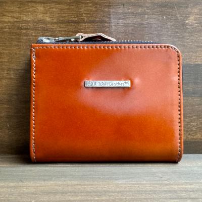 ビルウォールレザー ケース ラウンドジップレザー クロコ オレンジ