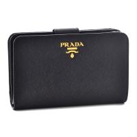 【お取り寄せ】 プラダ 財布 折財布 PRADA 1ML225 QWA F0002 NERO 【SAFFIANO METAL ORO】 | e-cross