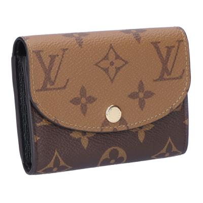LOUIS VUITTON 三つ折り財布 ダークブラウン/レッド Louis Vuitton 三つ折り財布 ブラウン/レッド
