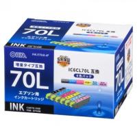 オーム電機 INK-E70LB-6P エプソン互換 IC6CL70L 染料6色 [品番]01-4137 INKE70LB6P | いーでんネット ヤフー店