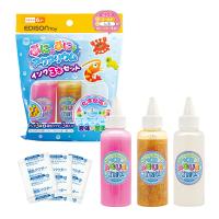 ぷにょぷにょアクアリウム インク3本セット (ピンク・キラキラゴールド・キラキラしろ)+専用凝固パウダー3個セット 液体が固まる EDISON TOY 夏休み 自由研究