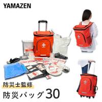 リュック＆キャリー型 防災バッグ30 防災グッズ 30点セット 防災セット 避難セット 避難リュック 避難袋 防災グッズ 地震 災害 YKB-30R オレンジ 山善 YAMAZEN