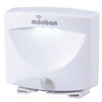 LEDフットライト 人感センサー 乾電池式 monban LS-BH02E4-W 07-8209 オーム電機 | e-プライス