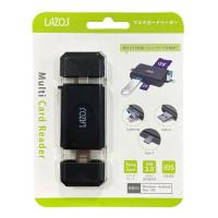 LAZOS ラソス マルチカードリーダーLightning/Type-C/USB L-MCR-L(2555490) | e-zoa