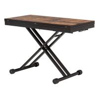 萩原 ハギハラ エクステンション昇降テーブル 幅99〜92×奥行90×高さ71cm ダークブラウン KT-3197DBR(2569353)