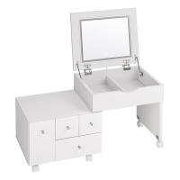 萩原 ハギハラ 伸縮式コスメワゴン 約 幅48〜86×奥行42.5×高さ46/85cm ホワイト MUD-6628WH(2569413) | e-zoa