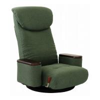 YAMASORO ヤマソロ 松風 木製BOX肘付き回転座椅子 グリーン W69×D56〜118×H82cm 83-873(2580065) | e-zoa