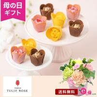 母の日 ギフト プレゼント カーネーション 焼き菓子 アレンジ セット 「TOKYO TULIP ROSE（チューリップローズ）」 スイーツ 個包装 フラワーギフト 贈り物