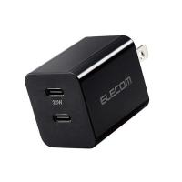 エレコム ELECOM MPA-ACCP35BK(ブラック) PD対応AC充電器 USB充電器 Type-C 2ポート搭載 最大出力20W | イーベスト