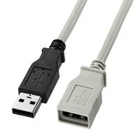 サンワサプライ KU-EN03K(ライトグレー) USB延長ケーブル 0.3m | イーベスト