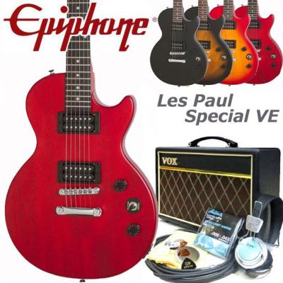 初心者おすすめ！Epiphone Les Paul レッドエレキギター Epiphone エレキギター初心者セット｜ギター｜楽器、器材｜楽器、手芸