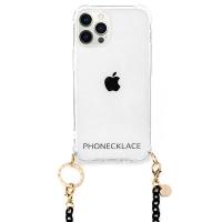 PHONECKLACE フォンネックレス iPhone 12 / 12 Pro チェーンショルダーストラップ付き クリアケース ブラック PC20431i12P ネコポス送料無料 | キットカットヤフー店