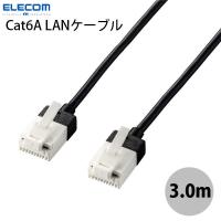 LANケーブル エレコム ELECOM ツメ折れ防止 CAT6A スーパースリム LANケーブル 3.0m ブラック LD-GPASST/BK30 ネコポス可 | キットカットヤフー店